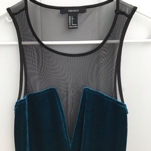 Velvet dress with mesh top
